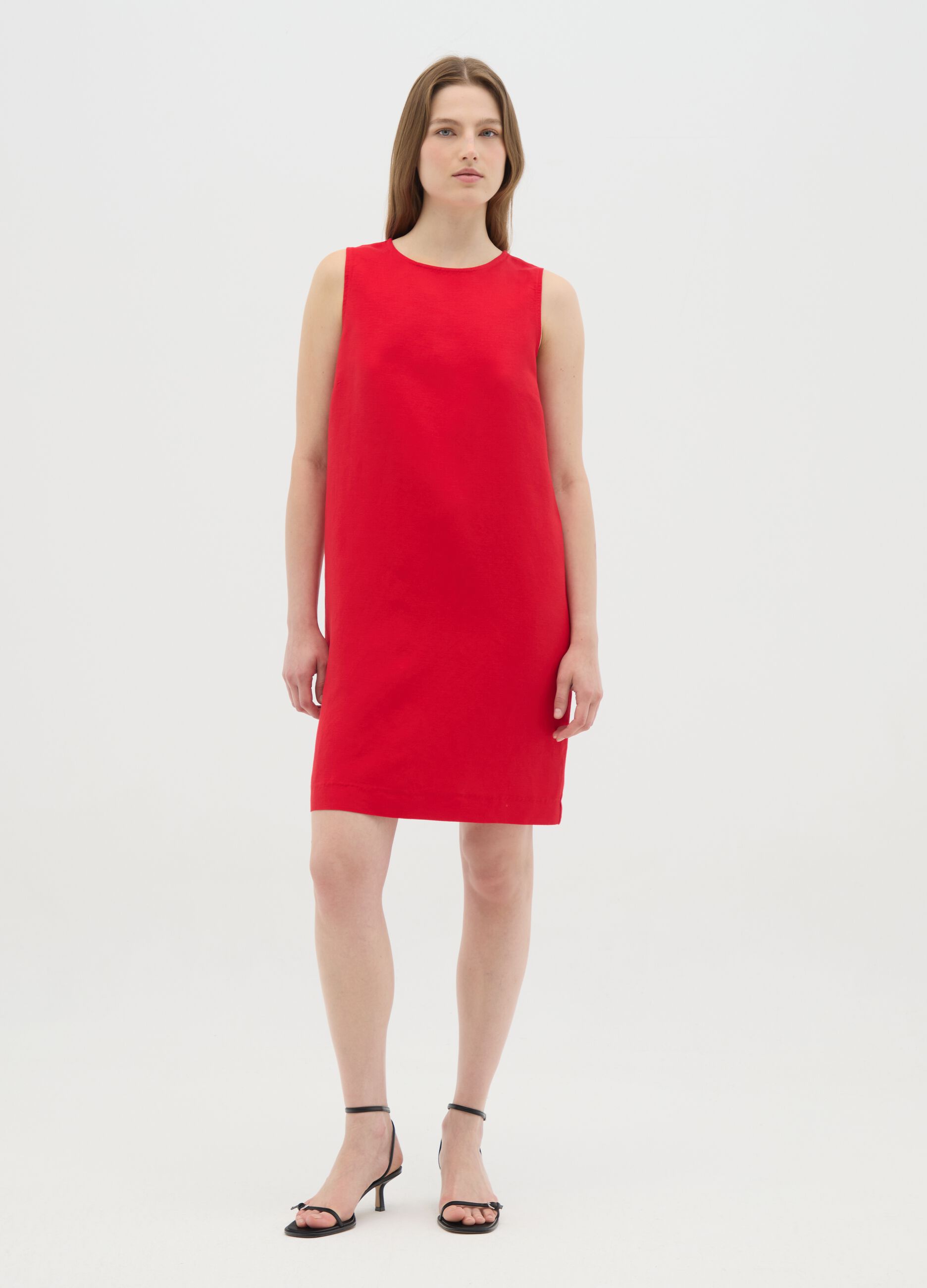 Women's red blend dress with zip