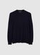 Blue merino wool crew neck jumper regular fit_4