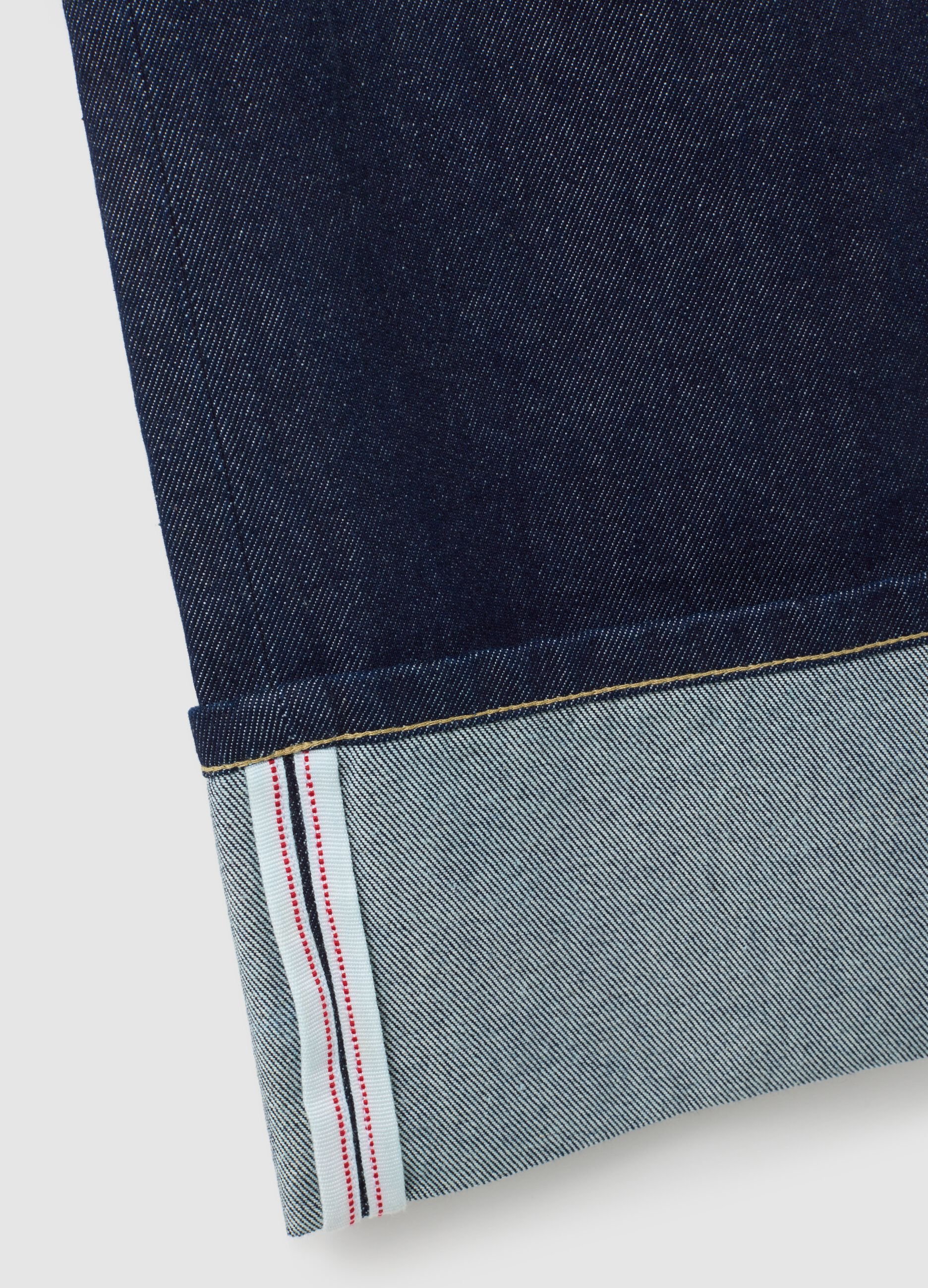 Straight-leg blue pure cotton jeans