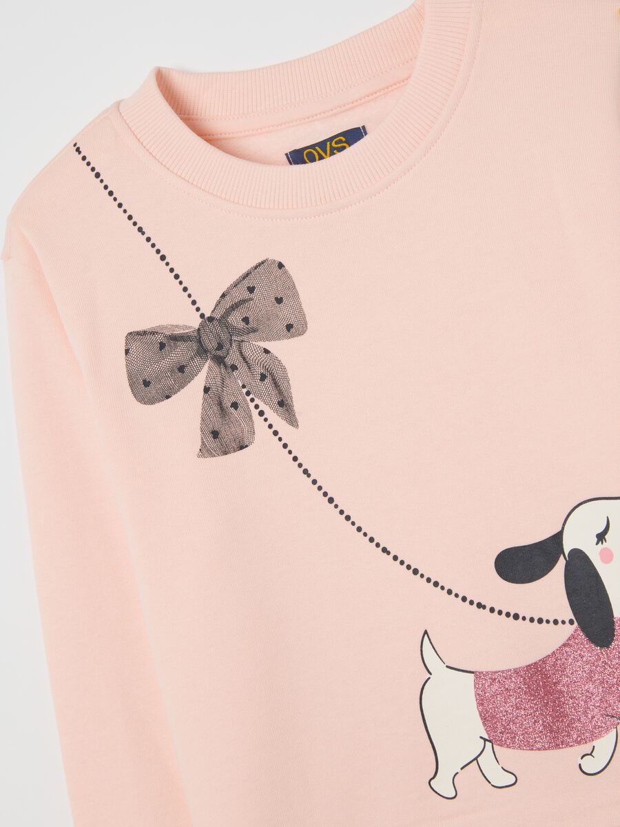 Pink cotton sweatshirt and leggings set_3