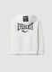 White cotton-blend hooded sweatshirt with Everlast logo_1