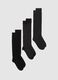 Pack of three long black cotton stretch socks_0