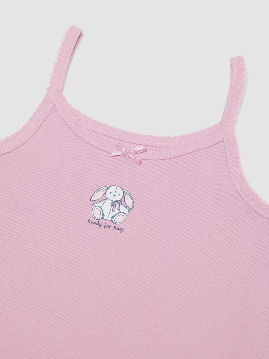 Bipack di canottiere rosa in cotone organico regular fit per bambina_3
