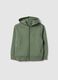 Green hooded sweatshirt with zip for kids in pure cotton regular fit_0