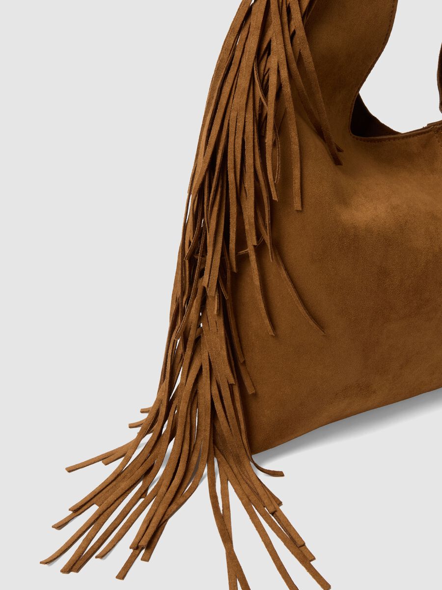 Borsa handbag marrone con frange_3