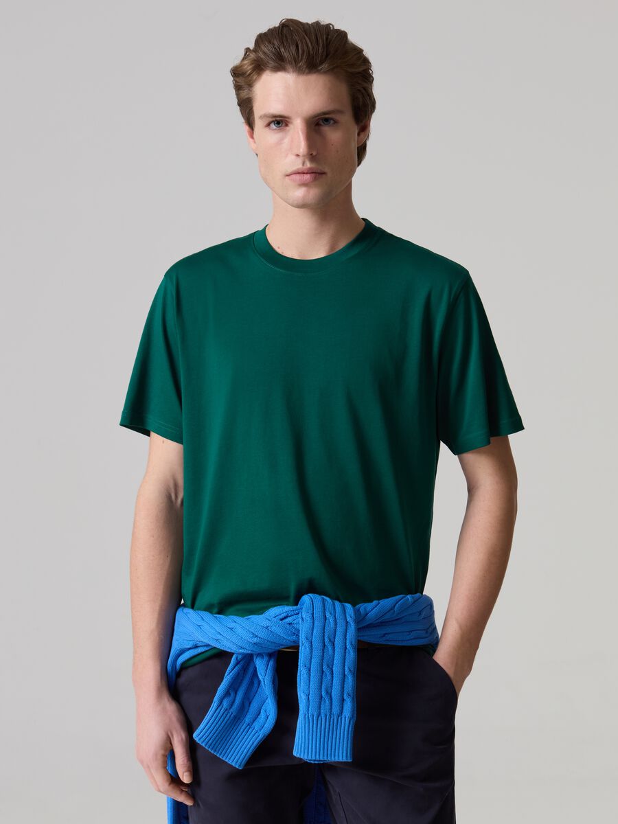 Supima cotton T-shirt with round neck_0