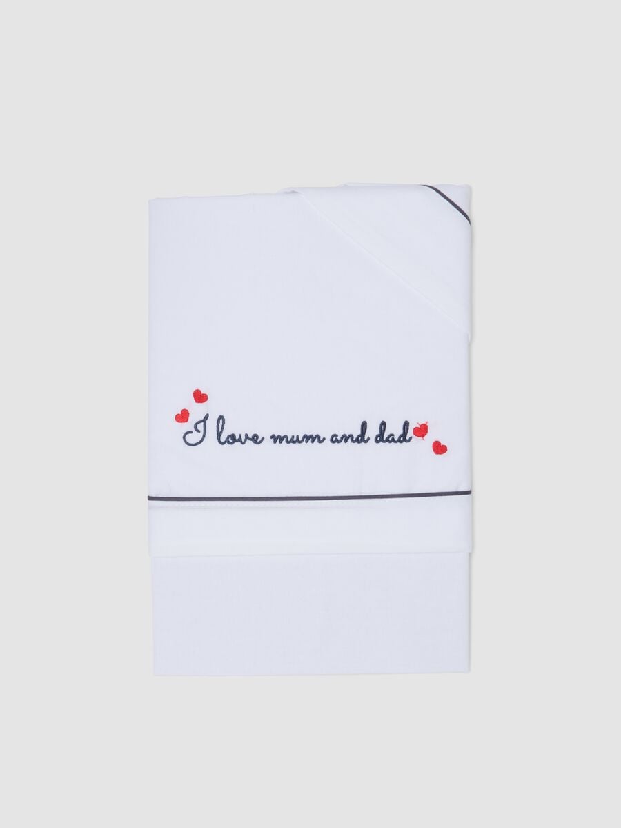 White pure cotton sheet for crib and cot bed_0