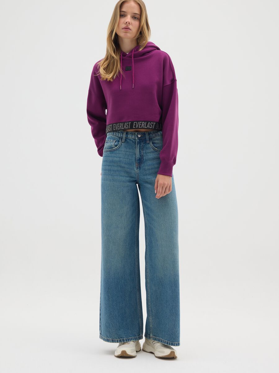 Purple cotton blend regular fit sweatshirt_1