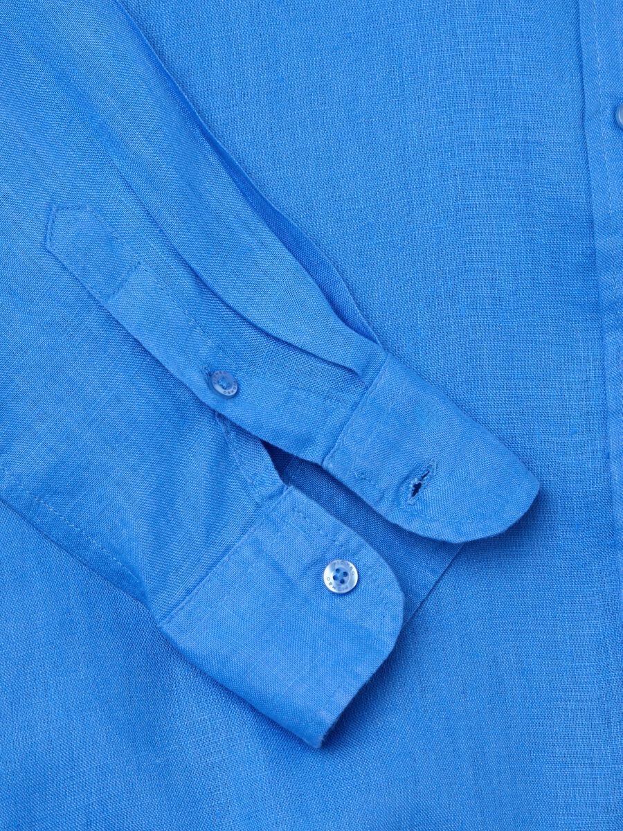 Light blue regular-fit shirt in linen_5