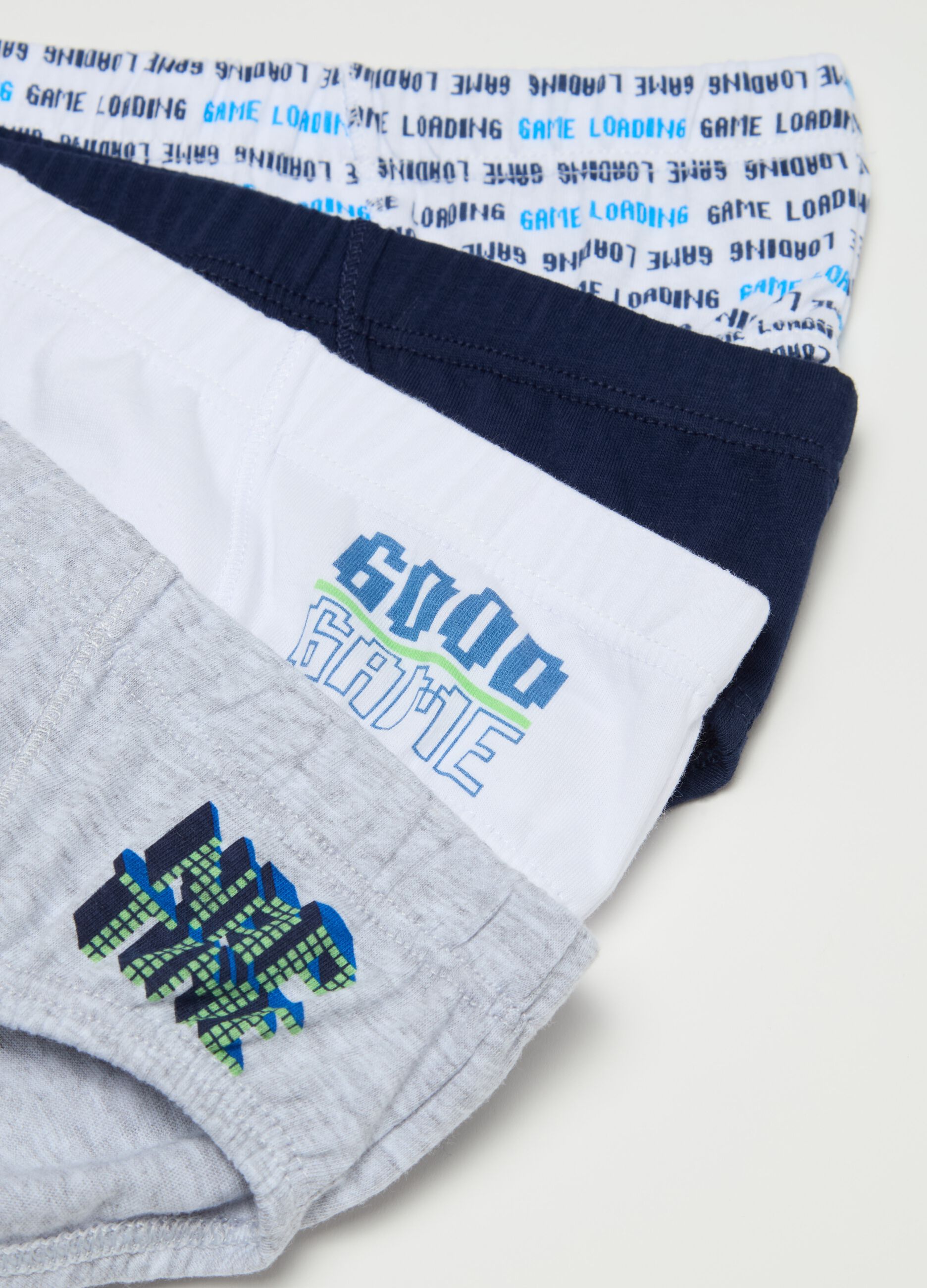 Seven-pack briefs in cotton with gamers print