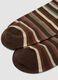 Brown striped short socks in stretch cotton_1