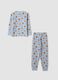 Light blue pure organic cotton pyjamas with all-over print for boys_1