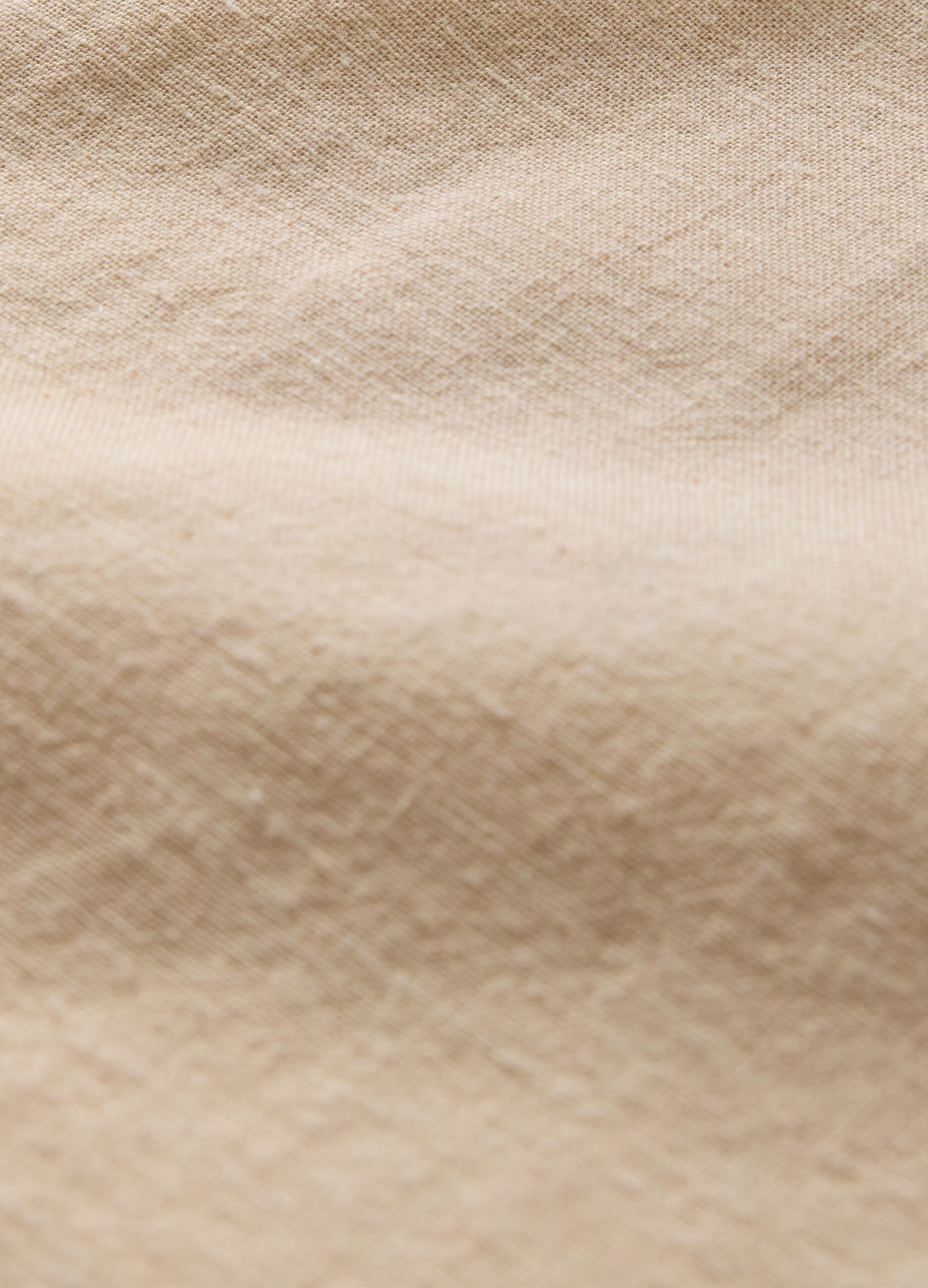 Beige linen short sleeve shirt