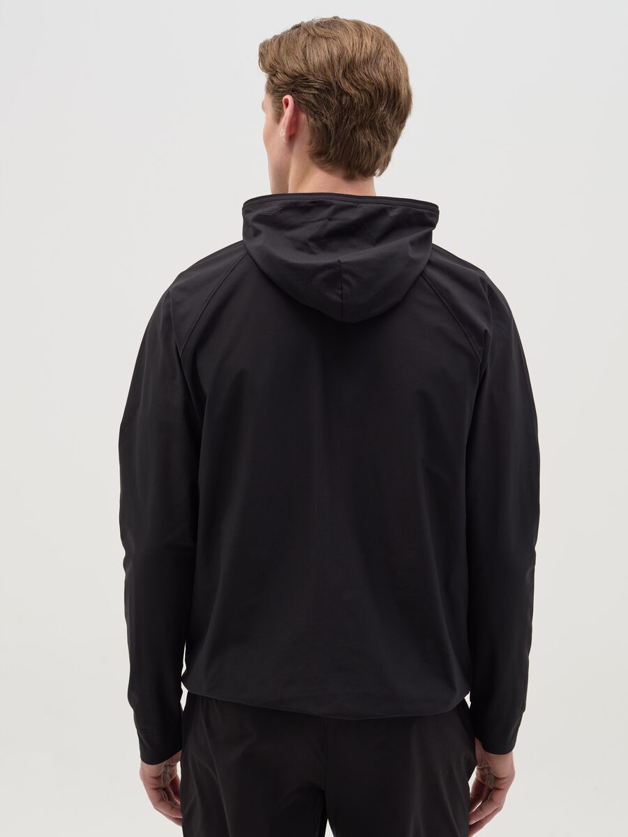 Full-zip sweatshirt in technical fabric with hood_2