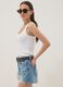 White stretch cotton tank top_0