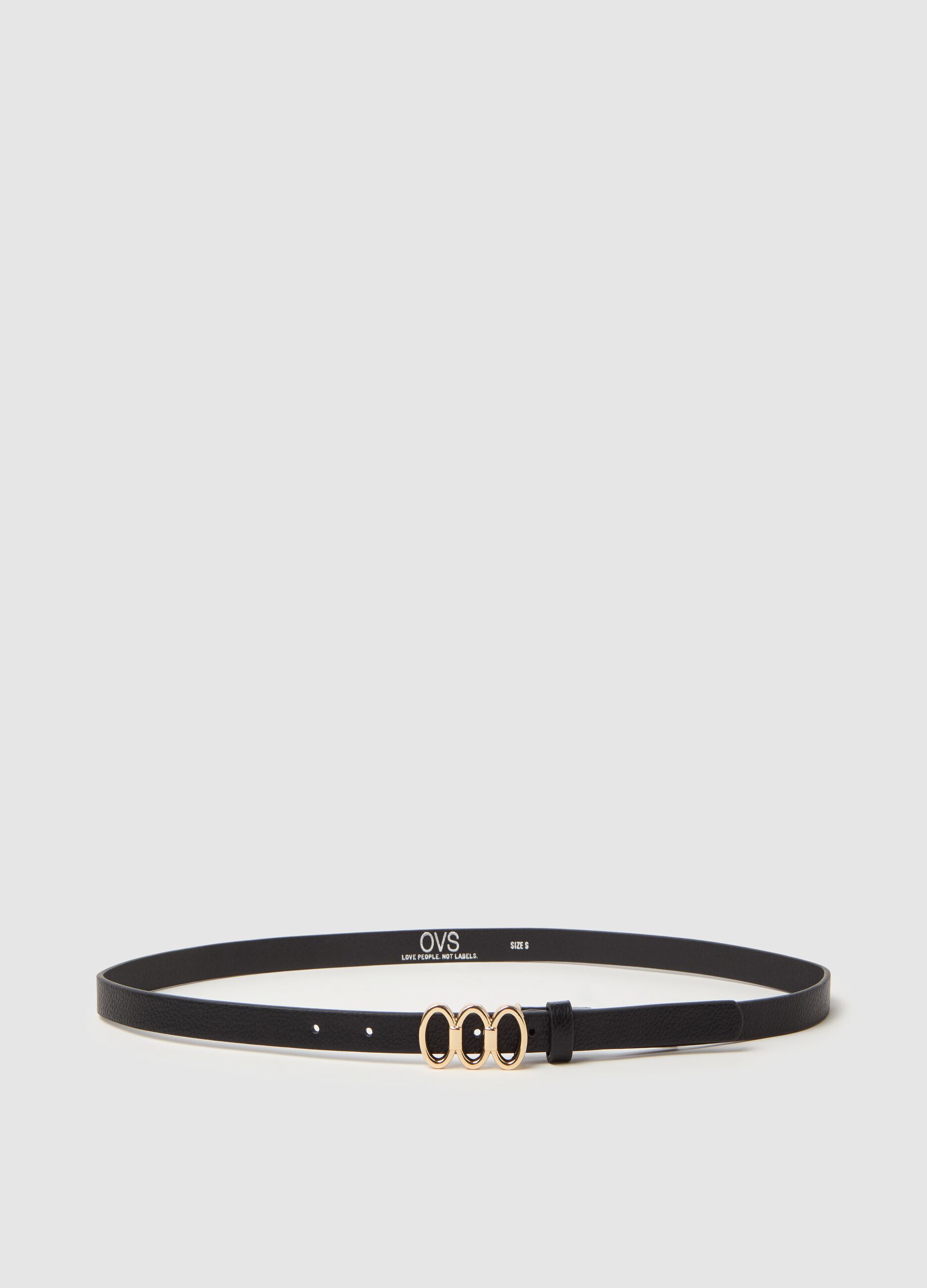 Belt with three-ring buckle