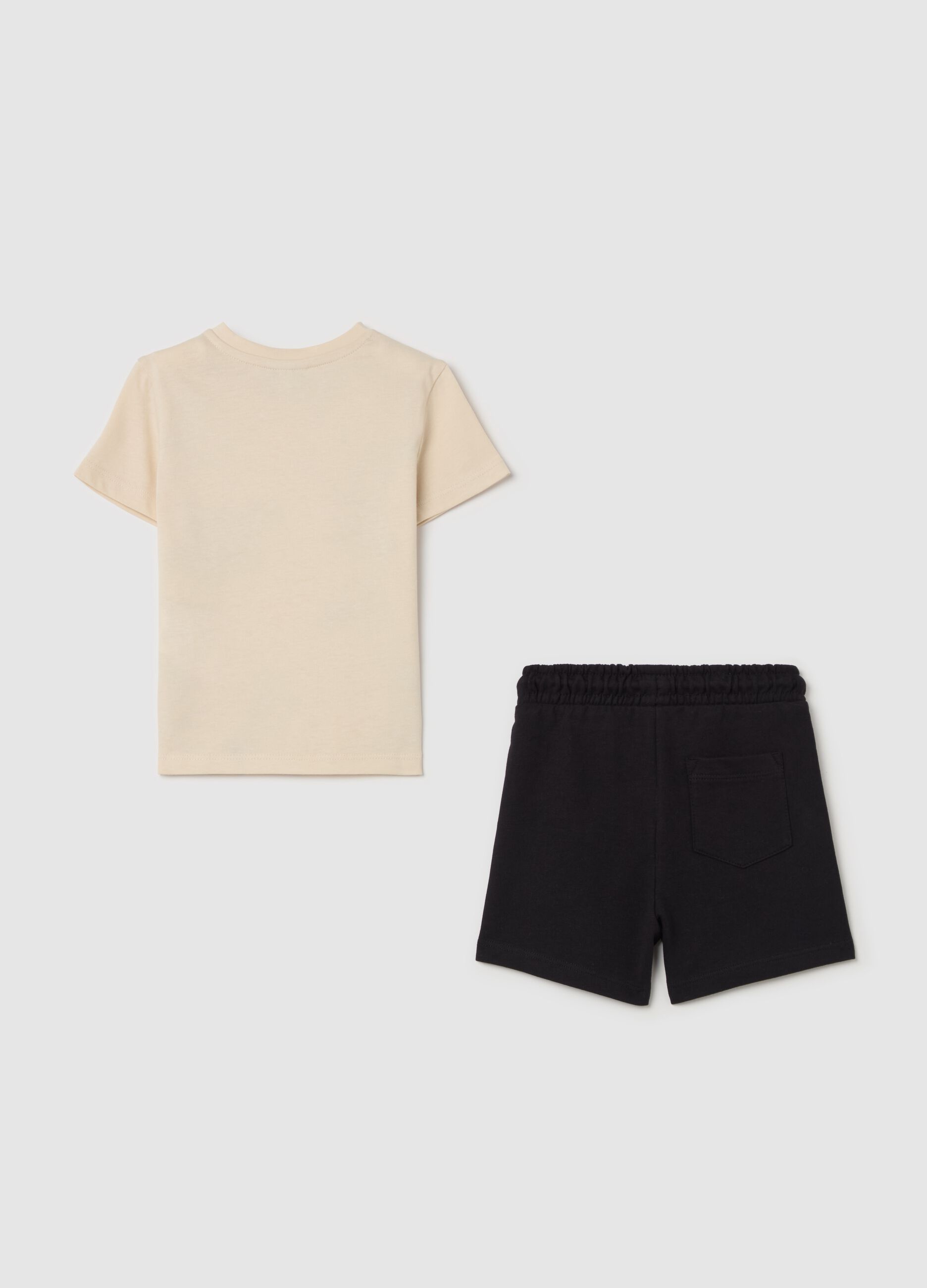 Jogging set in cotone con stampa animali 