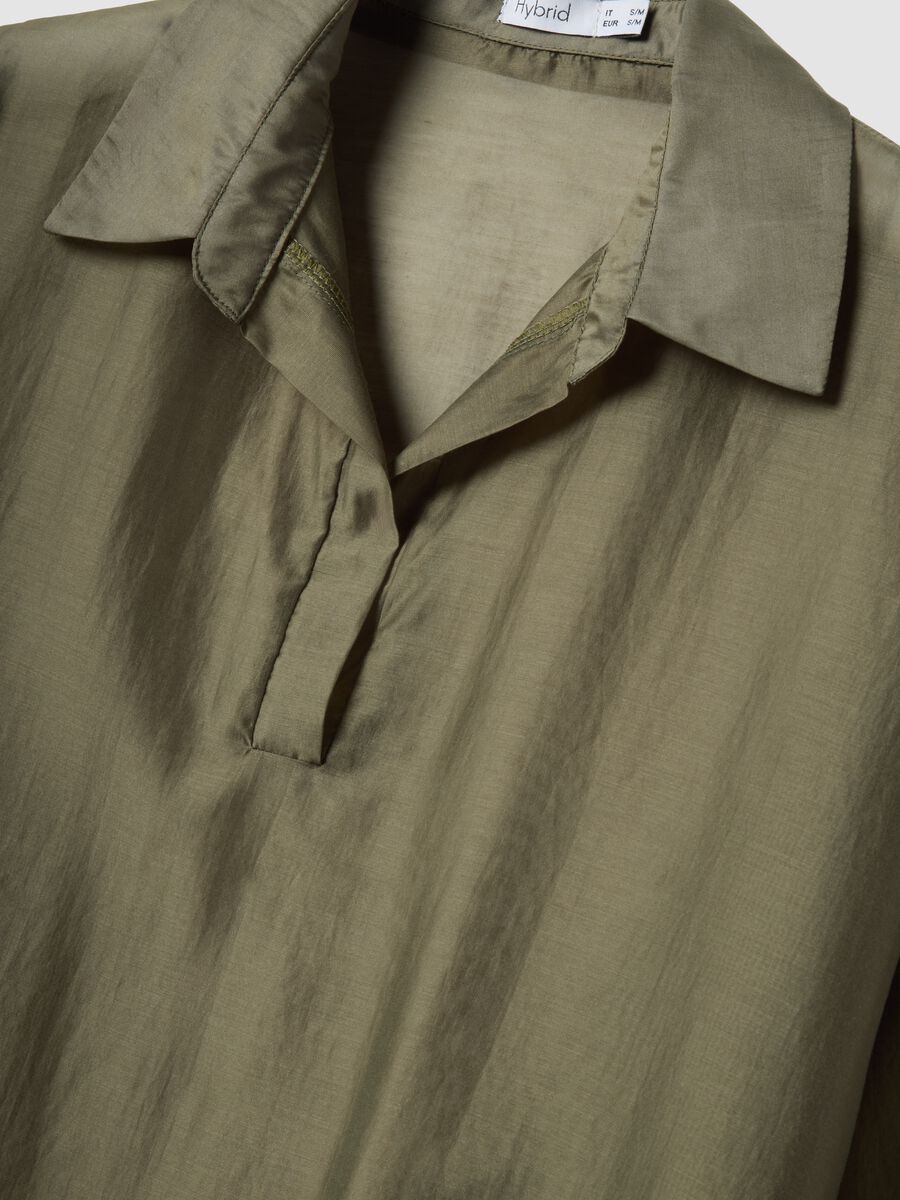 Blusa verde a maniche lunghe in misto viscosa regular fit_5