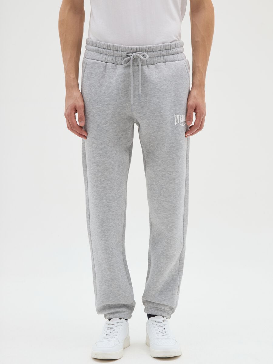 Grey cotton-blend jogging trousers_1