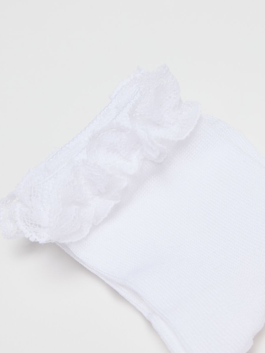 Bipack calze corte con pizzo bianco_2