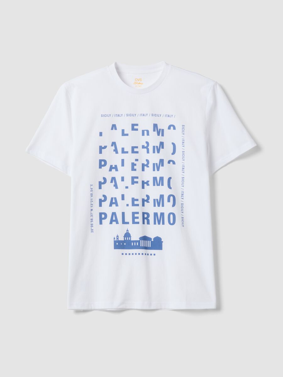 White pure cotton graphic T-shirt, regular fit_4