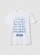 White pure cotton graphic T-shirt, regular fit_4