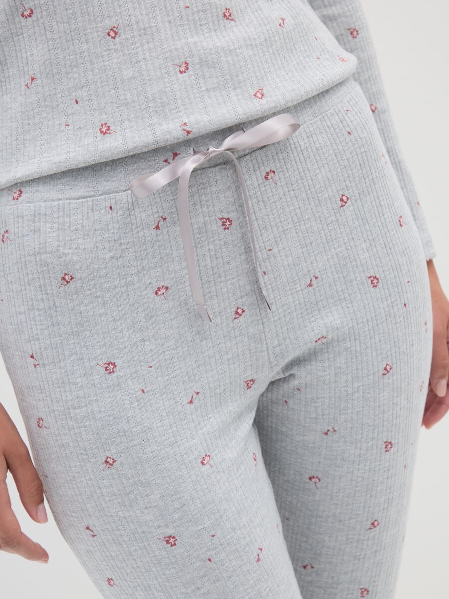 Grey Cotton Blend Pyjama Trousers_3