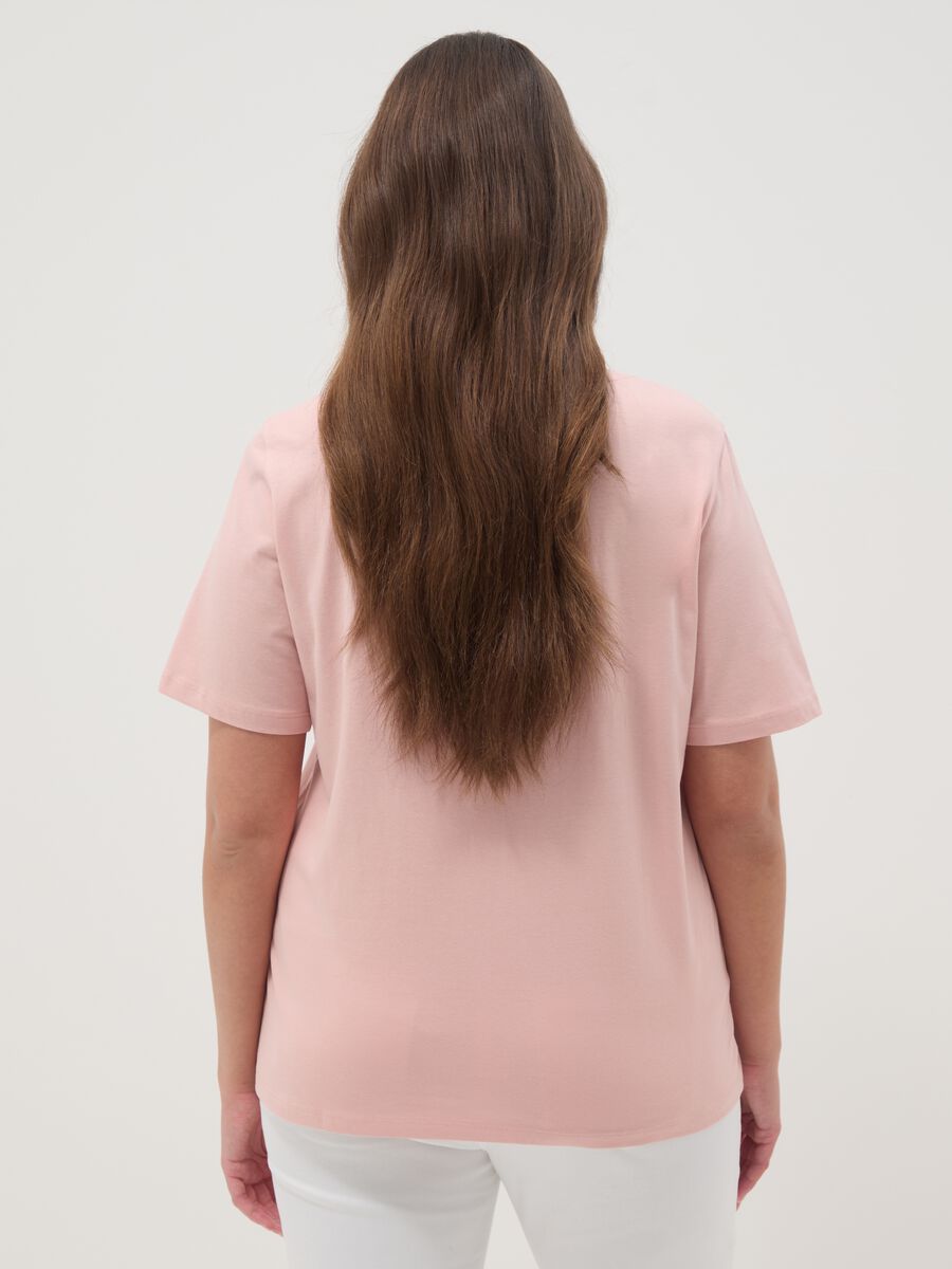 Pink pure cotton regular fit t-shirt with print_2