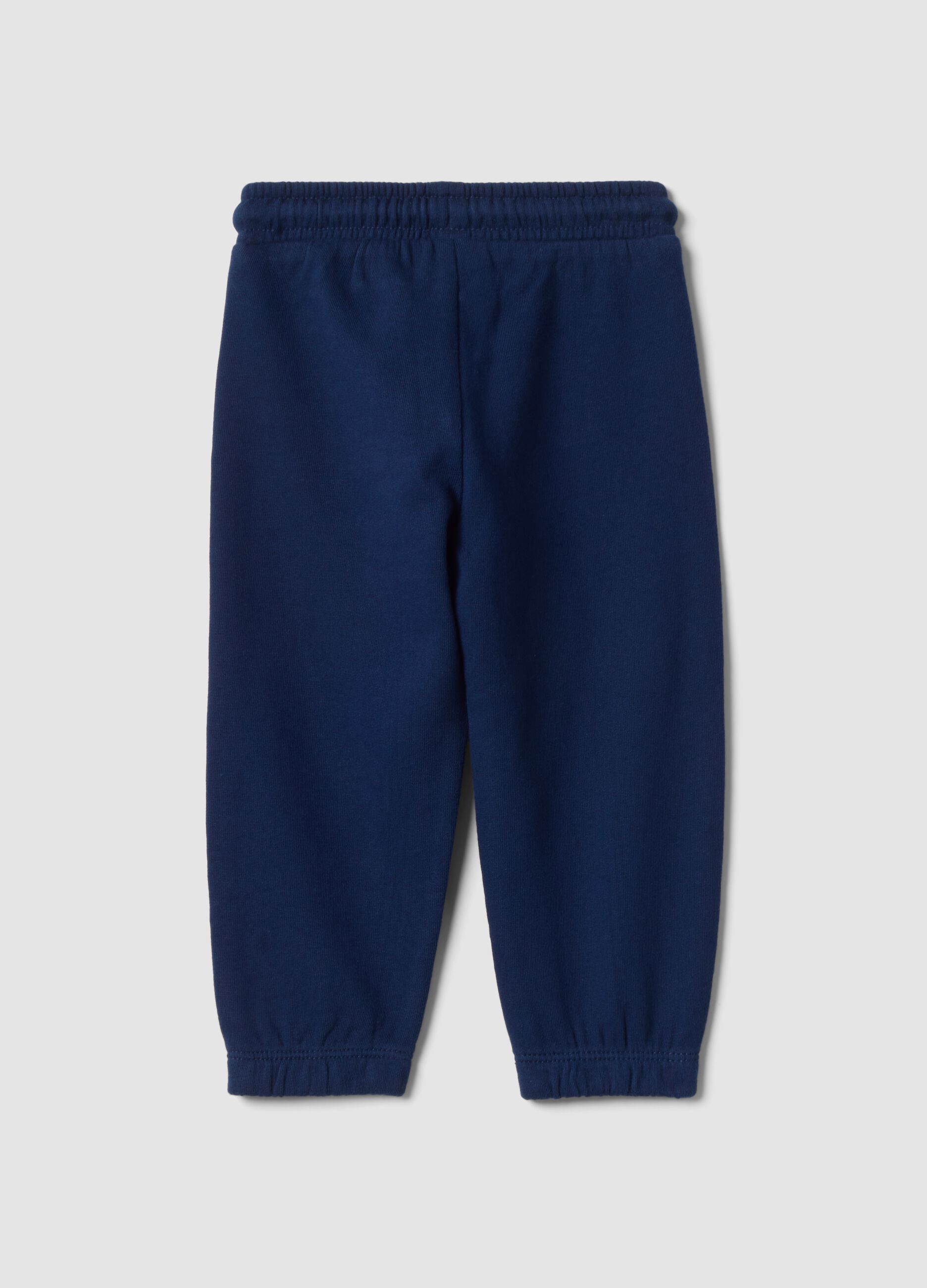 Pantaloni jogger blu in puro cotone