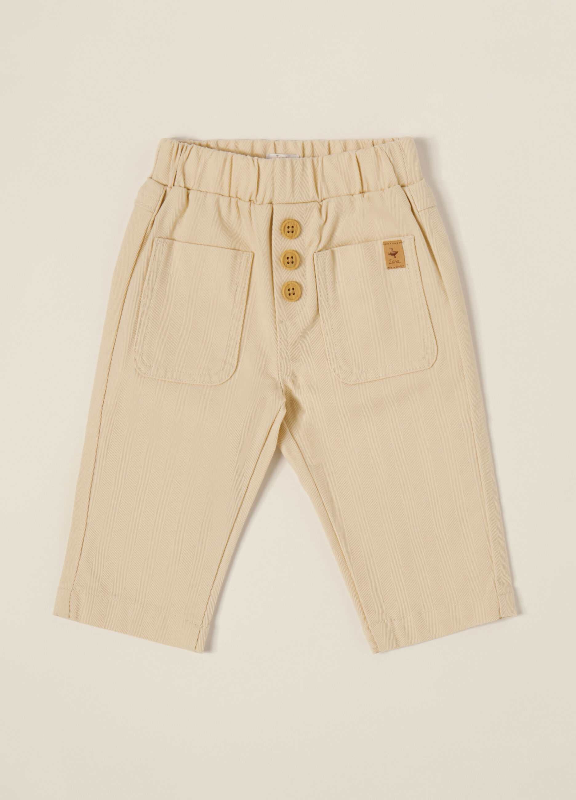 Beige stretchy trousers for newborn