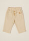 Beige stretchy trousers for newborn_0