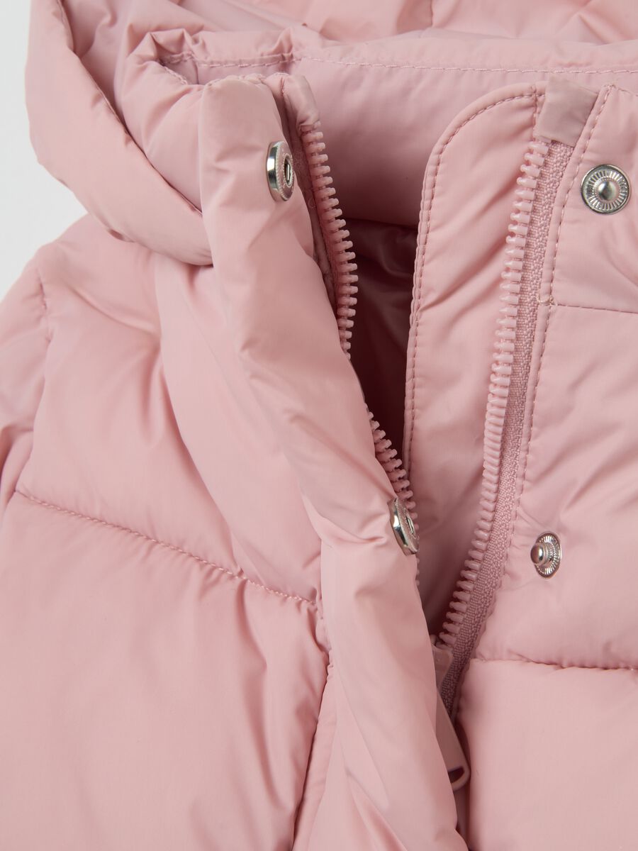Pink The Iconic Puffer Hooded Down Jacket for Girls_2