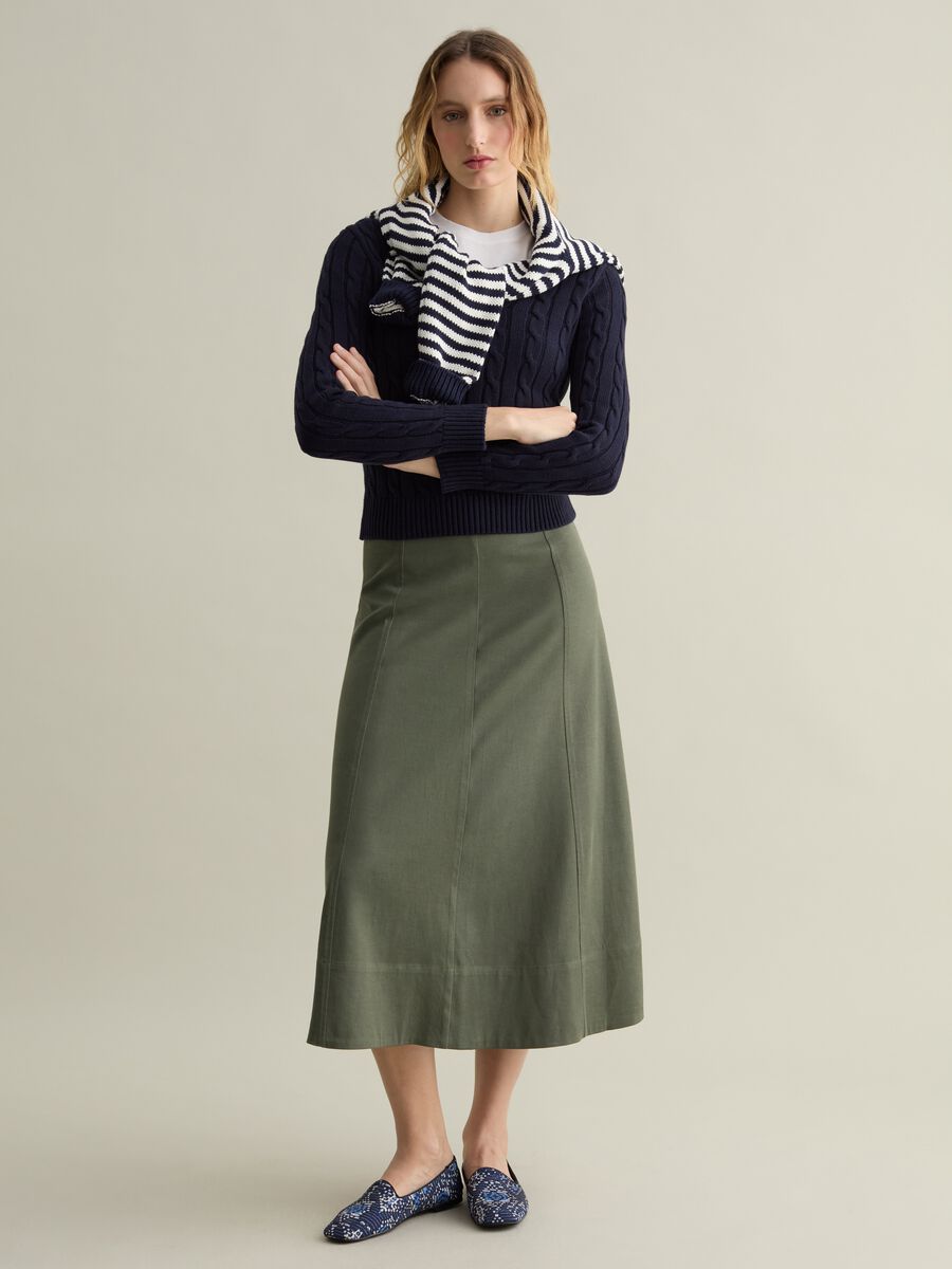 Cable-knit pullover with V neck_1