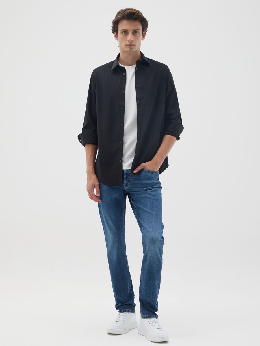Jeans in denim blu skinny fit_0