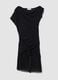 Black stretch-fabric dress with draping, regular fit_4