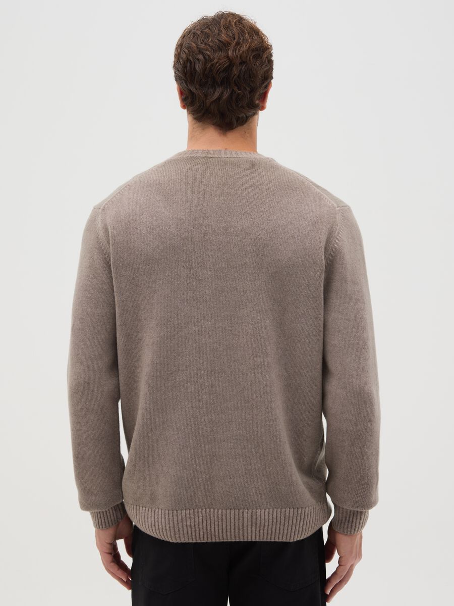 Grey-beige wool-blend regular fit jumper_2