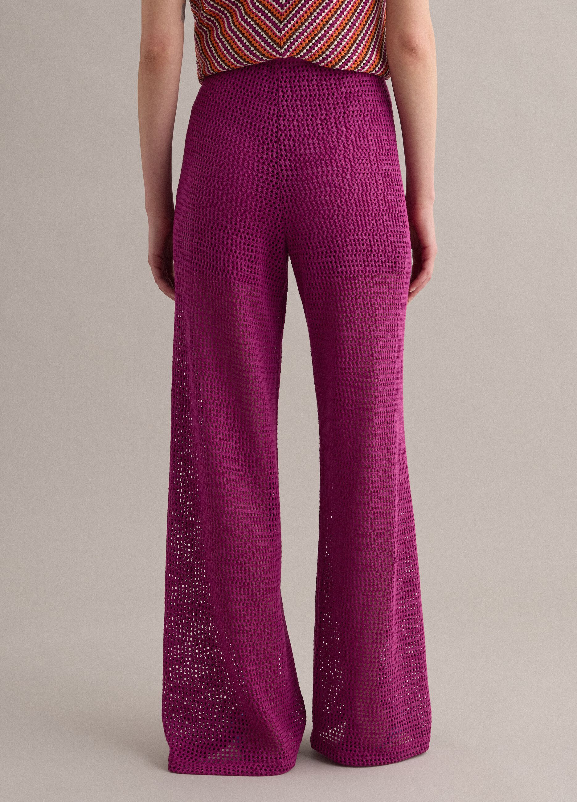 Purple palazzo trousers in viscose blend