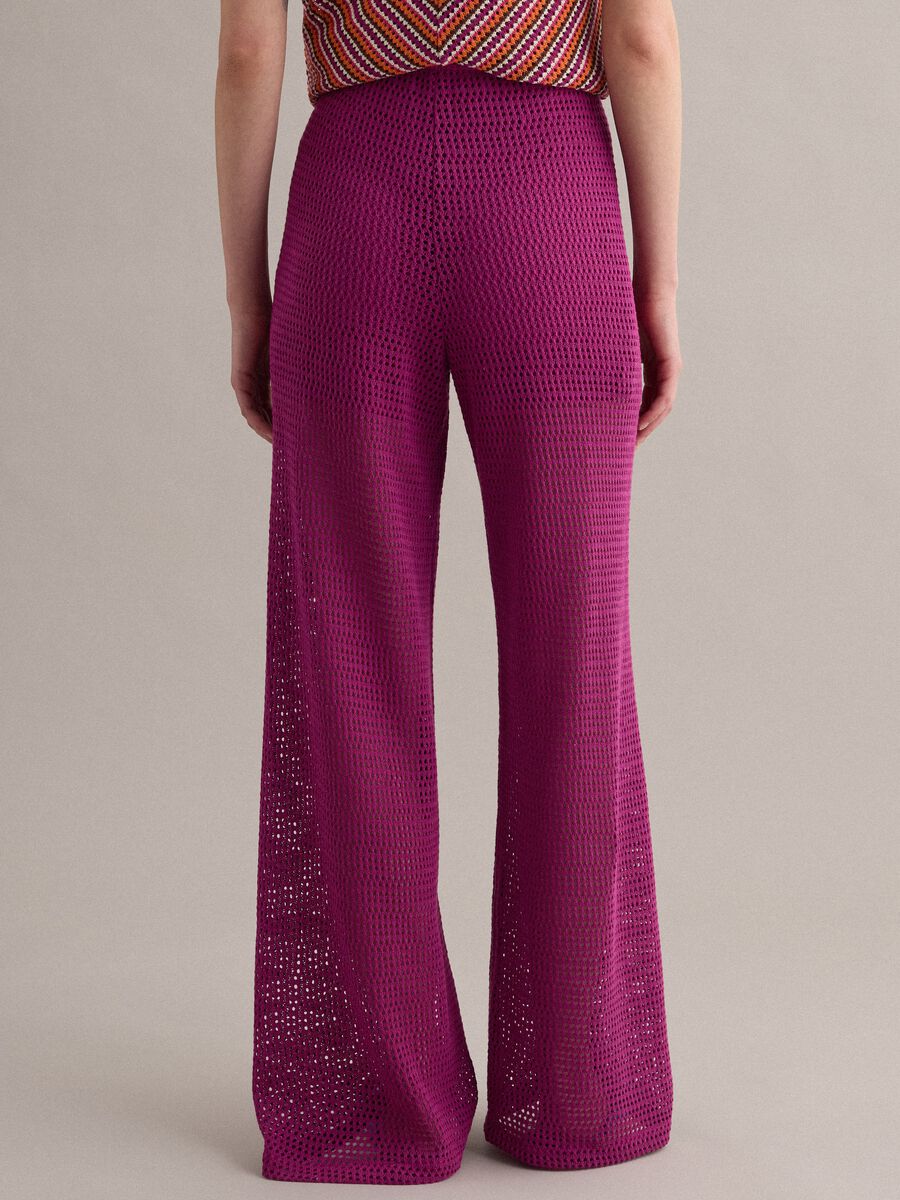 Pantaloni viola palazzo in misto viscosa_2