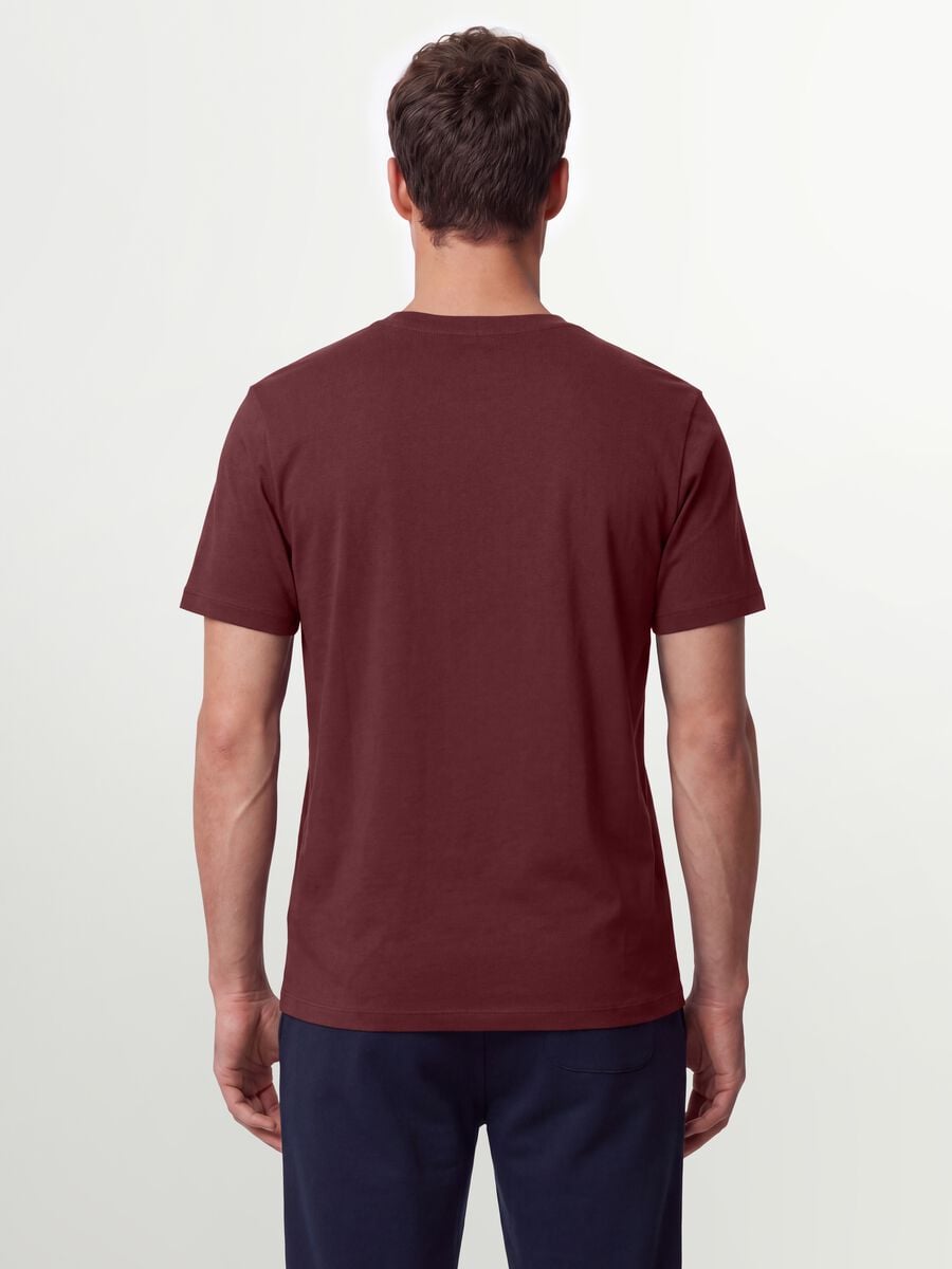 T-shirt rossa in puro cotone organico jersey regular fit_3