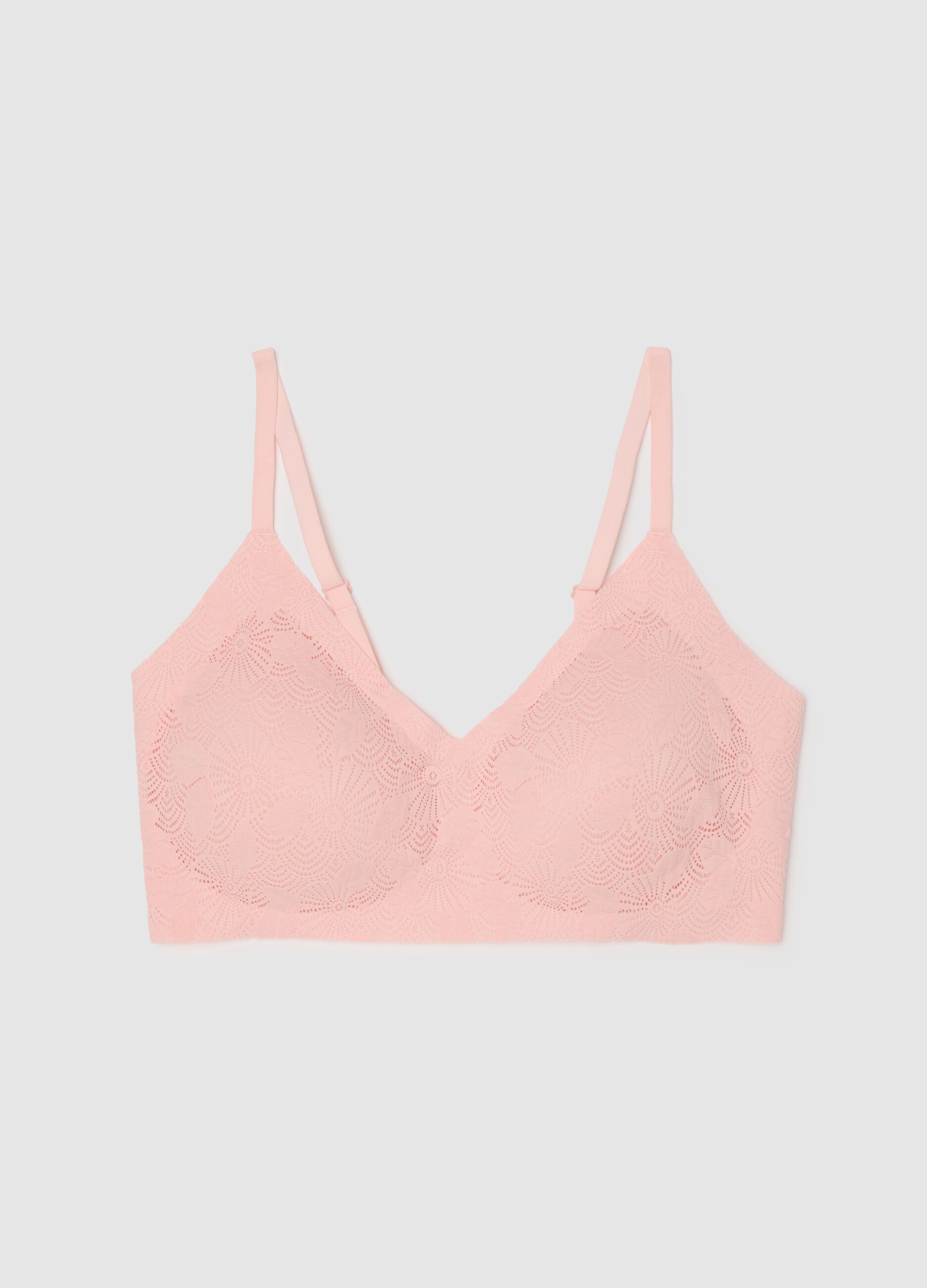 Women's Pink Stretch Fabric Bra