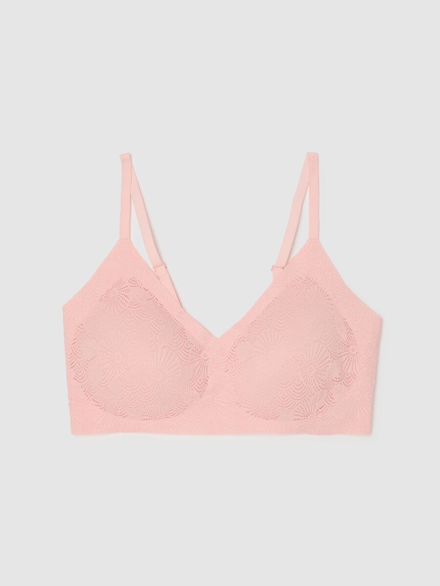 Women's Pink Stretch Fabric Bra_4