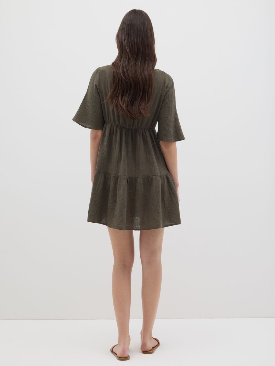 Short green cotton cover-up_2