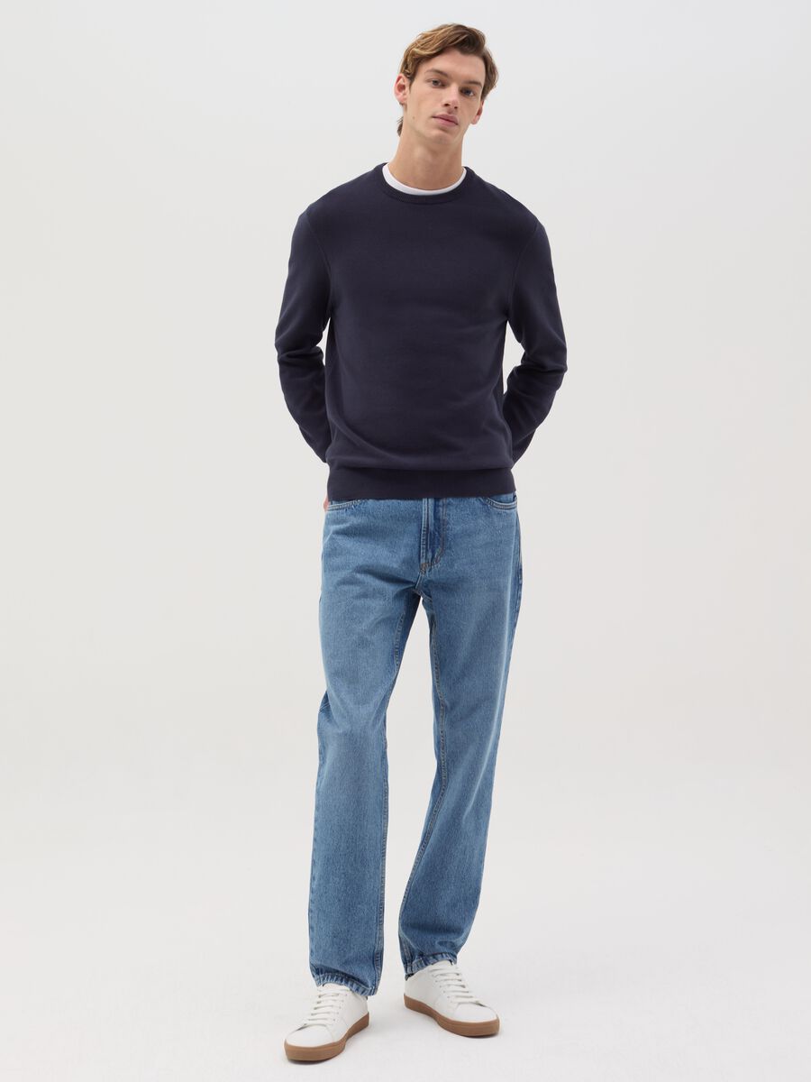 Cotton pullover with micro weave_1