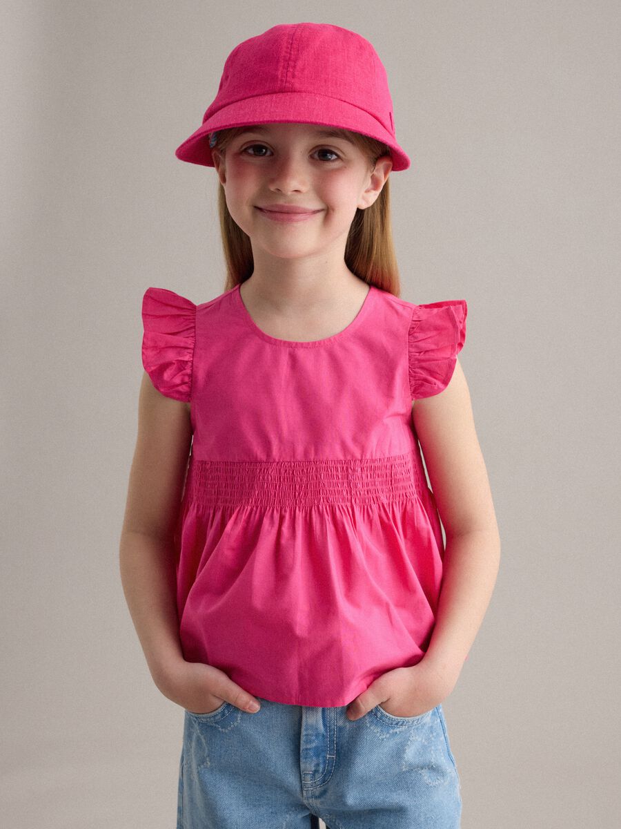 Pink pure cotton cap with peak_1