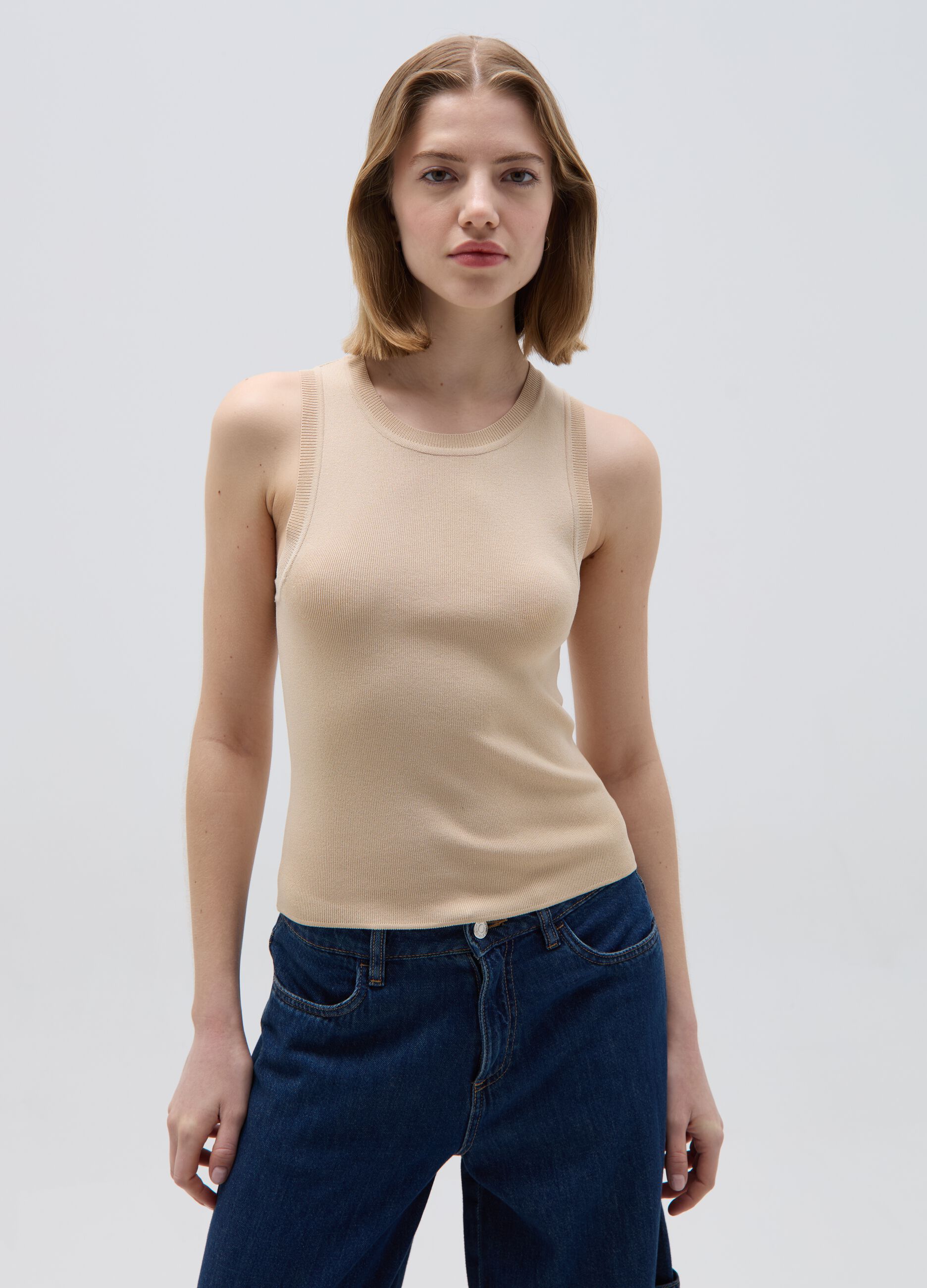 Ovs Tank top in crêpe tinta unita