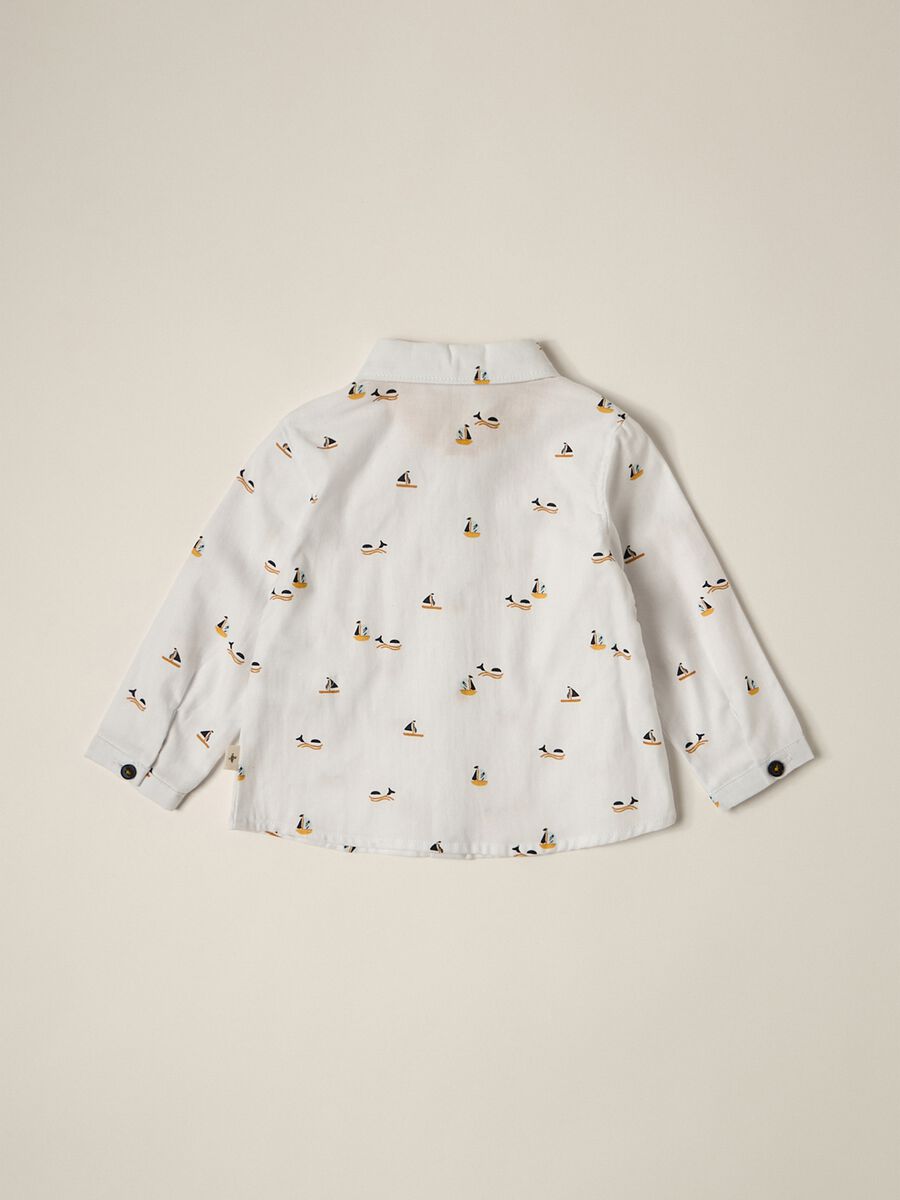 IANA newborn boy shirt in 100% cotton twill_1