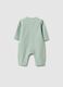 Green pure cotton baby romper with buttons_1