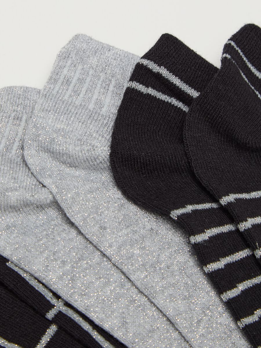 Five-pair pack short socks with lurex_1