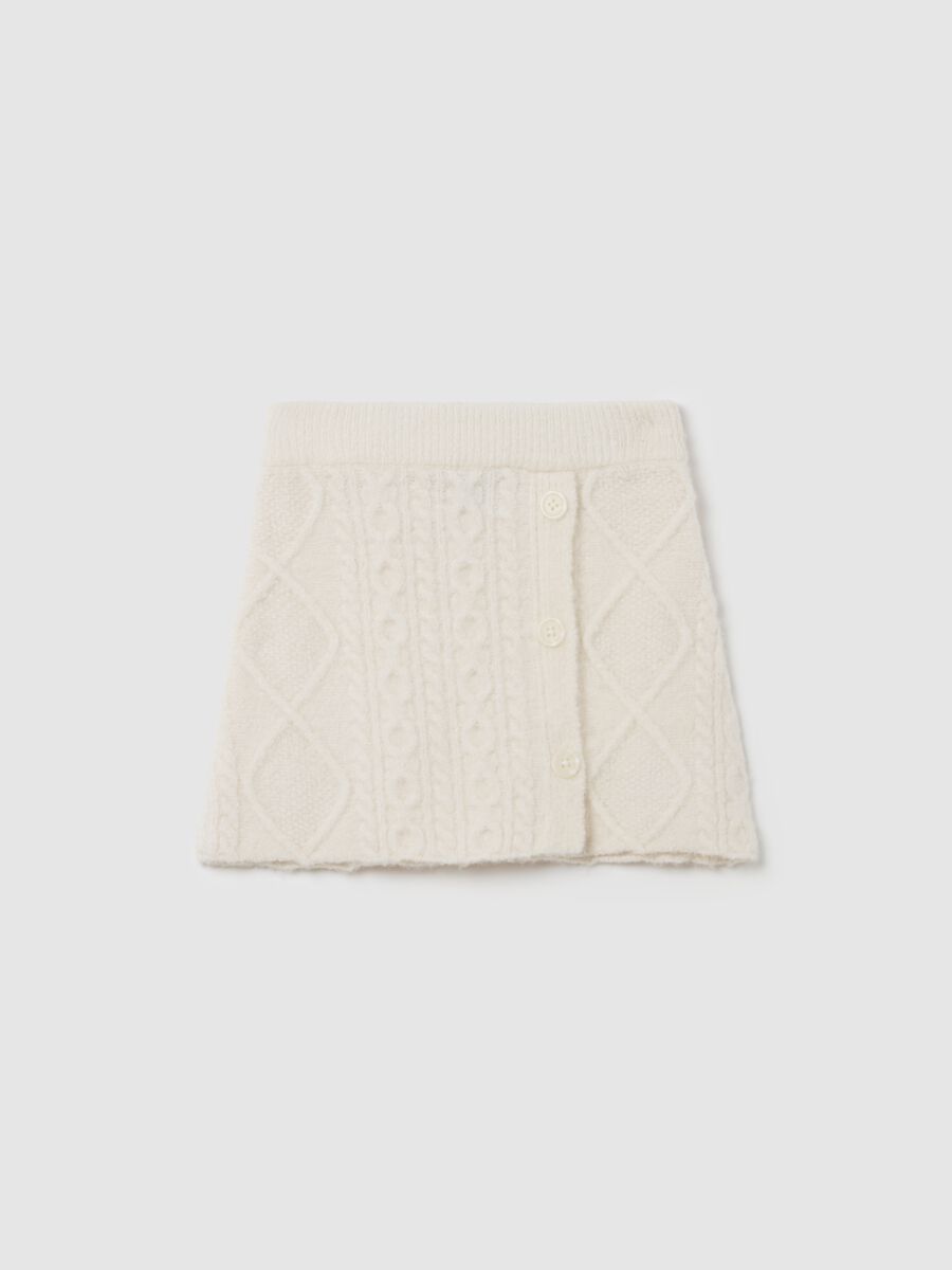 Miniskirt with cable-knit design_0