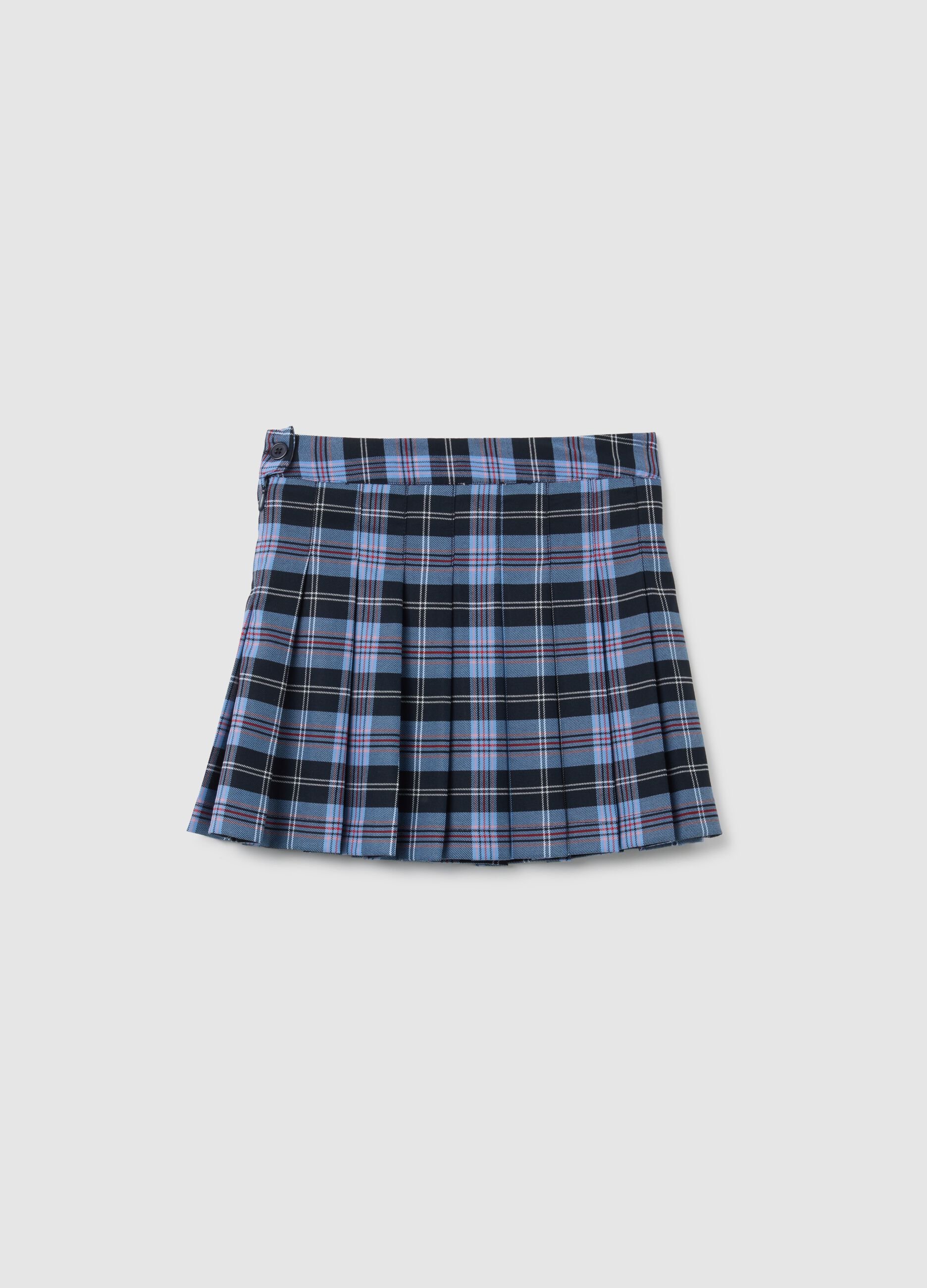 Gonna da ragazza in tessuto elasticizzato multicolor